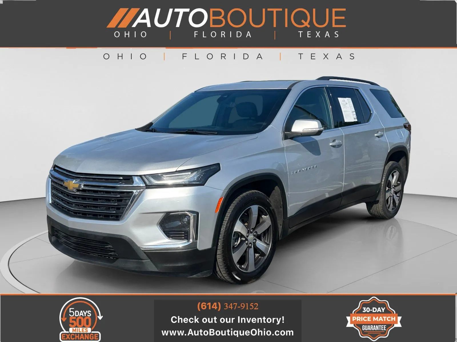 Silver 2022 Chevrolet Traverse LT Leather for sale in Columbus, OH