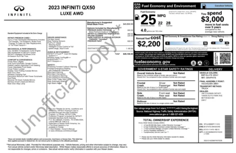 Photos of 2023 INFINITI QX50 LUXE for sale in Columbus, OH at Auto Boutique Ohio