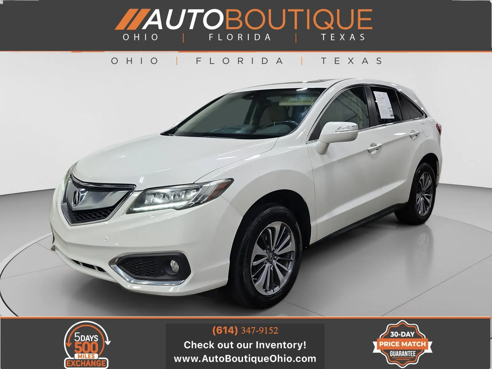 White 2017 Acura RDX w/Advance Pkg for sale in Columbus, OH