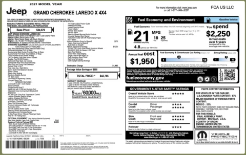 Photos of 2021 Jeep Grand Cherokee Laredo X for sale in Columbus, OH at Auto Boutique Ohio