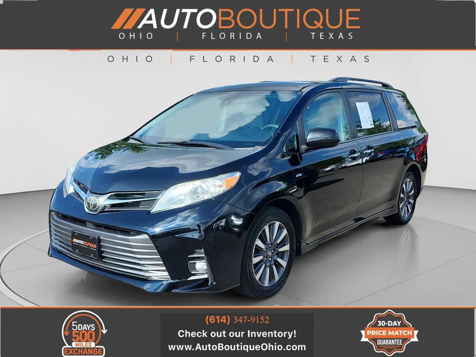 Black 2018 Toyota Sienna XLE for sale in Columbus, OH