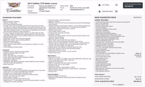 Photos of 2014 Cadillac CTS Sedan Luxury AWD for sale in Columbus, OH at Auto Boutique Ohio
