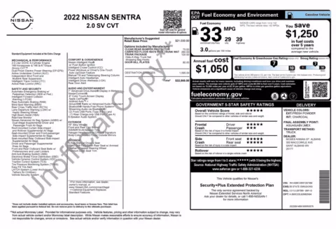 Photos of 2022 Nissan Sentra SV for sale in Columbus, OH at Auto Boutique Ohio