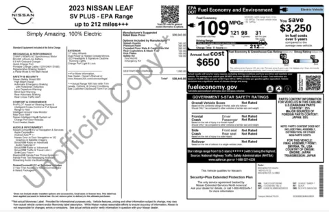 Photos of 2023 Nissan LEAF SV PLUS for sale in Columbus, OH at Auto Boutique Ohio