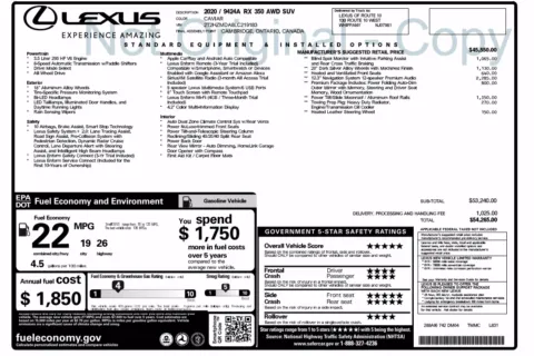 Photos of 2020 Lexus RX 350 for sale in Columbus, OH at Auto Boutique Ohio