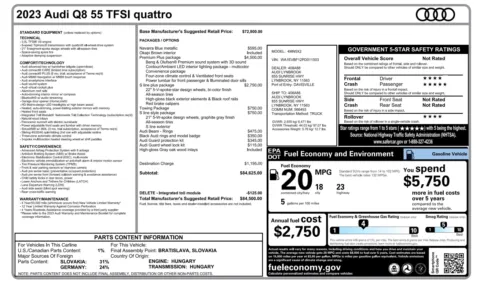 Photos of 2023 Audi Q8 Premium Plus for sale in Columbus, OH at Auto Boutique Ohio