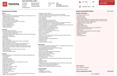 Photos of 2019 Toyota C-HR LE for sale in Columbus, OH at Auto Boutique Ohio
