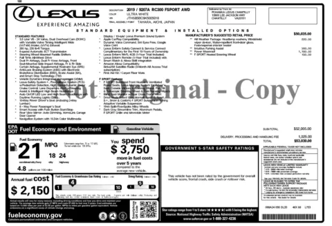 Photos of 2019 Lexus RC 300 F SPORT for sale in Columbus, OH at Auto Boutique Ohio