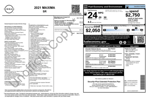 Photos of 2021 Nissan Maxima SR for sale in Columbus, OH at Auto Boutique Ohio