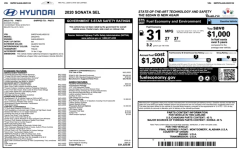 Photos of 2020 Hyundai Sonata SEL for sale in Columbus, OH at Auto Boutique Ohio
