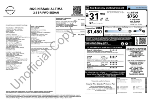 Photos of 2023 Nissan Altima 2.5 SR for sale in Columbus, OH at Auto Boutique Ohio