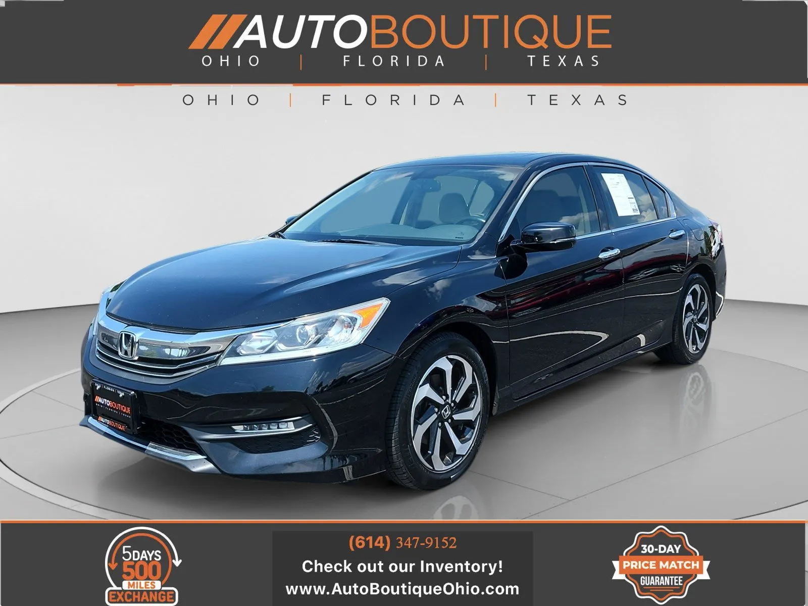 Black 2017 Honda Accord Sedan EX-L V6 for sale in Columbus, OH