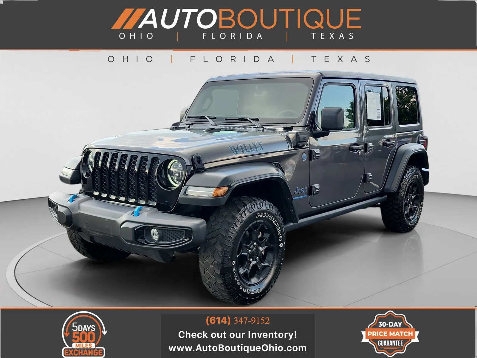 Gray 2023 Jeep Wrangler 4xe Willys 4xe for sale in Columbus, OH