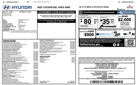 Photos of 2022 Hyundai Tucson Plug-In Hybrid SEL for sale in Columbus, OH at Auto Boutique Ohio