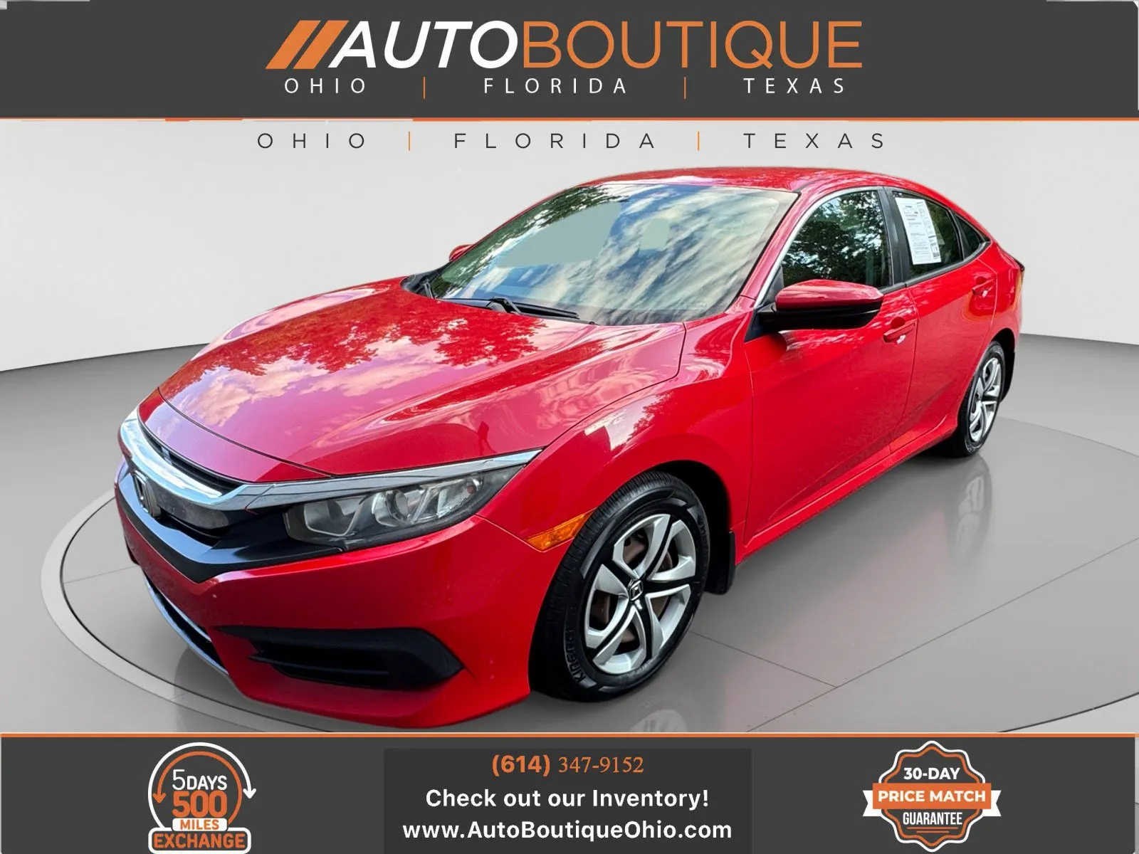Red 2017 Honda Civic Sedan LX for sale in Columbus, OH