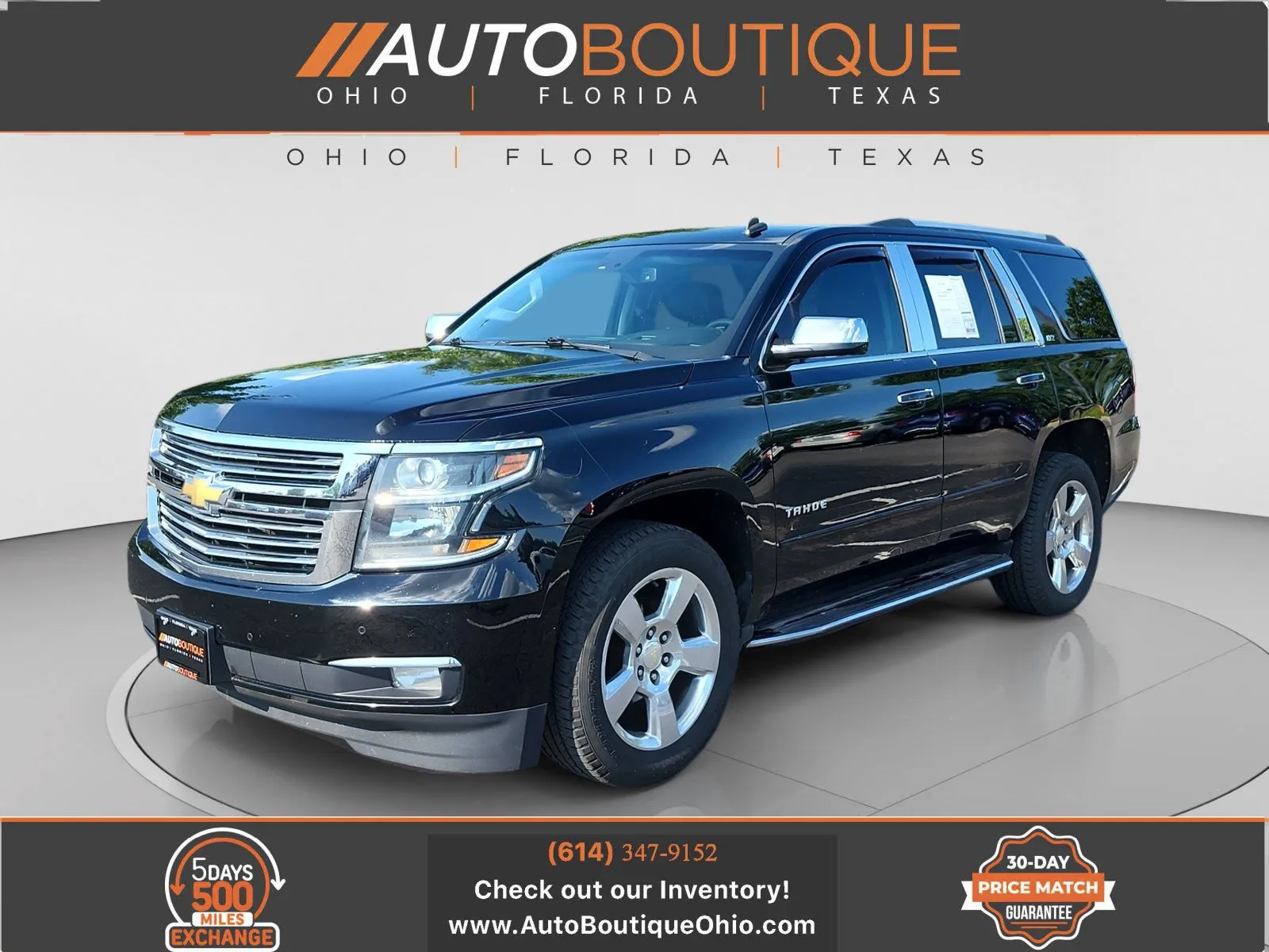 Black 2015 Chevrolet Tahoe LTZ for sale in Columbus, OH