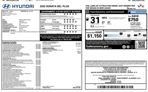 Photos of 2022 Hyundai Sonata SEL Plus for sale in Columbus, OH at Auto Boutique Ohio