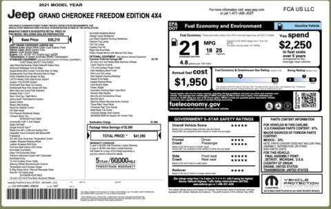 Photos of 2021 Jeep Grand Cherokee Freedom for sale in Columbus, OH at Auto Boutique Ohio