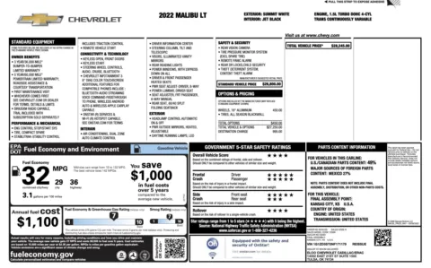 Photos of 2022 Chevrolet Malibu LT for sale in Columbus, OH at Auto Boutique Ohio