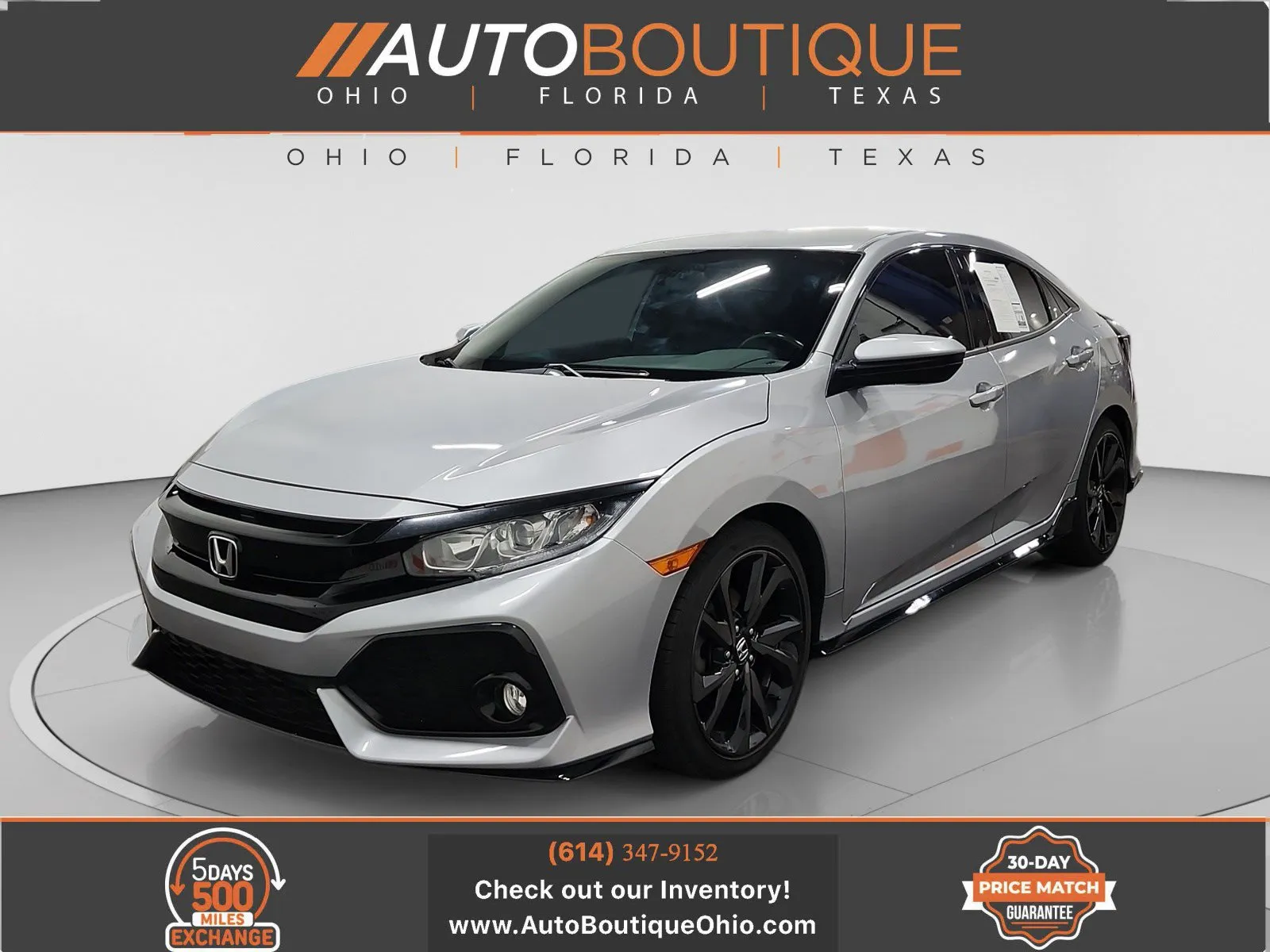 Black 2018 Honda Civic Hatchback Sport for sale in Columbus, OH