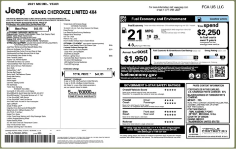 Photos of 2021 Jeep Grand Cherokee Limited for sale in Columbus, OH at Auto Boutique Ohio