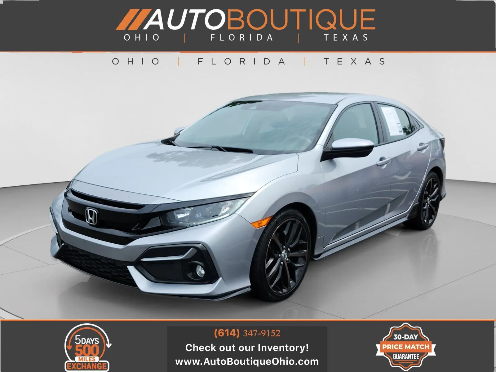 Black 2021 Honda Civic Hatchback Sport for sale in Columbus, OH