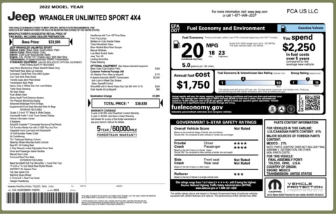 Photos of 2022 Jeep Wrangler Unlimited Sport for sale in Columbus, OH at Auto Boutique Ohio