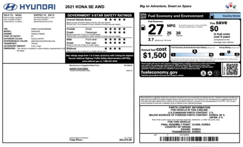 Photos of 2021 Hyundai Kona SE for sale in Columbus, OH at Auto Boutique Ohio