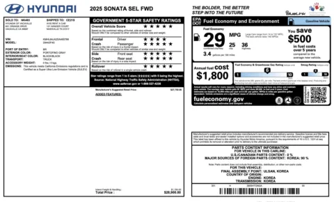 Photos of 2025 Hyundai Sonata SEL for sale in Columbus, OH at Auto Boutique Ohio