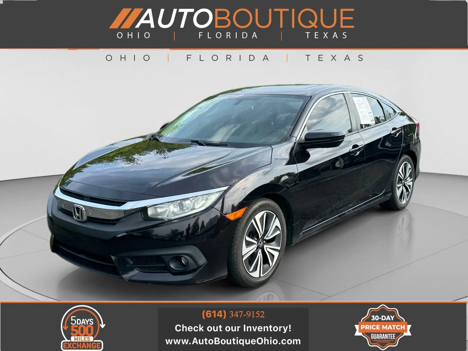 Black 2016 Honda Civic Sedan EX-L for sale in Columbus, OH