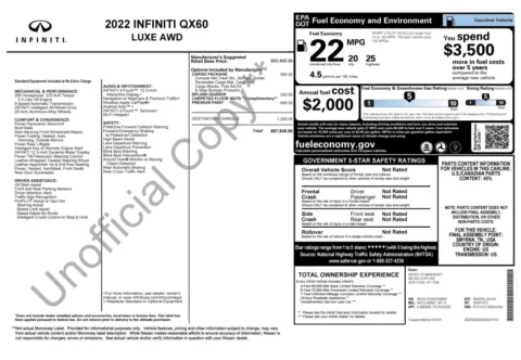 Photos of 2022 INFINITI QX60 LUXE for sale in Columbus, OH at Auto Boutique Ohio