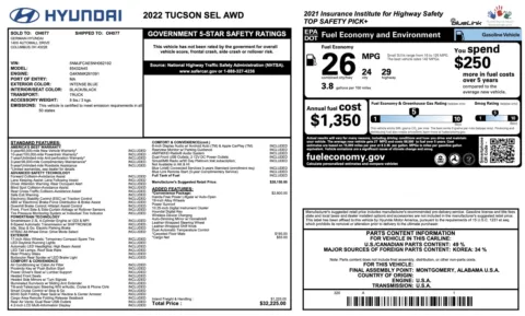 Photos of 2022 Hyundai Tucson SEL for sale in Columbus, OH at Auto Boutique Ohio