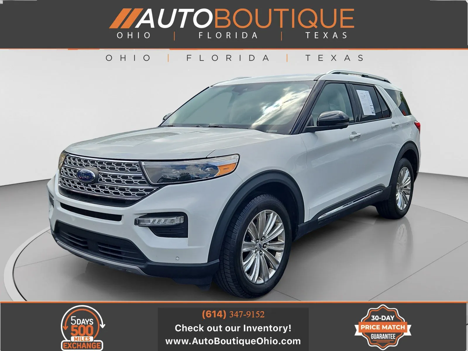 White 2021 Ford Explorer Limited for sale in Columbus, OH