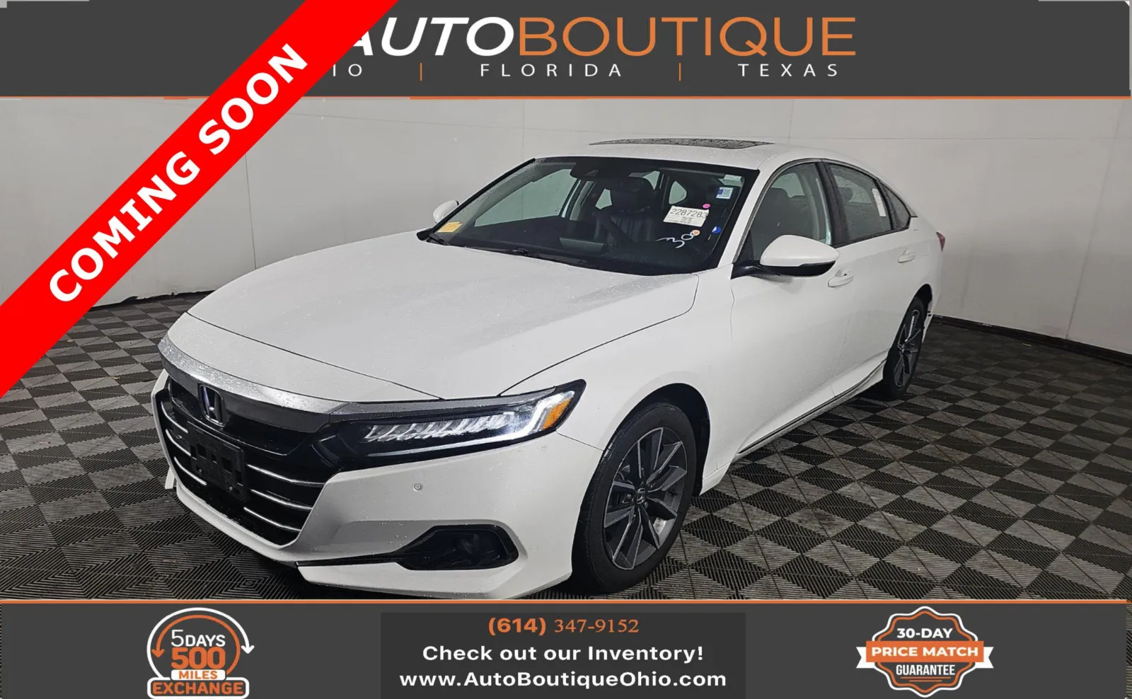 White 2022 Honda Accord Sedan EX-L for sale in Columbus, OH