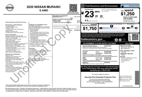 Photos of 2020 Nissan Murano S for sale in Columbus, OH at Auto Boutique Ohio