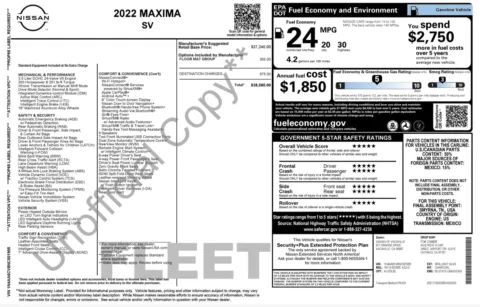 Photos of 2022 Nissan Maxima SV for sale in Columbus, OH at Auto Boutique Ohio