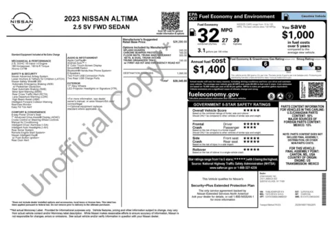 Photos of 2023 Nissan Altima 2.5 SV for sale in Columbus, OH at Auto Boutique Ohio