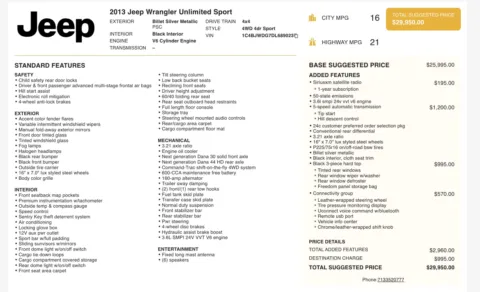 Photos of 2013 Jeep Wrangler Unlimited Sport for sale in Columbus, OH at Auto Boutique Ohio