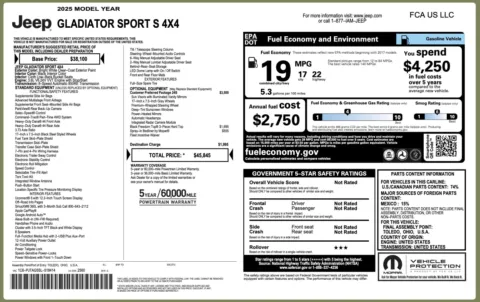 Photos of 2025 Jeep Gladiator Sport S for sale in Columbus, OH at Auto Boutique Ohio