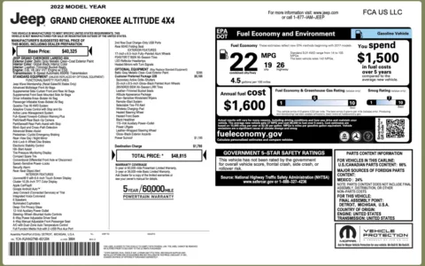 Photos of 2022 Jeep Grand Cherokee Altitude for sale in Columbus, OH at Auto Boutique Ohio