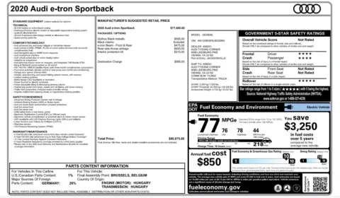 Photos of 2020 Audi e-tron Sportback Premium Plus for sale in Columbus, OH at Auto Boutique Ohio