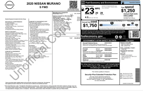 Photos of 2020 Nissan Murano S for sale in Columbus, OH at Auto Boutique Ohio