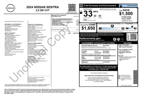 Another view of 2024 Nissan Sentra SR for sale in Columbus, OH at Auto Boutique Ohio