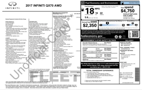 Another view of 2017 INFINITI QX70 for sale in Columbus, OH at Auto Boutique Ohio