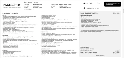 Another view of 2012 Acura TSX for sale in Columbus, OH at Auto Boutique Ohio