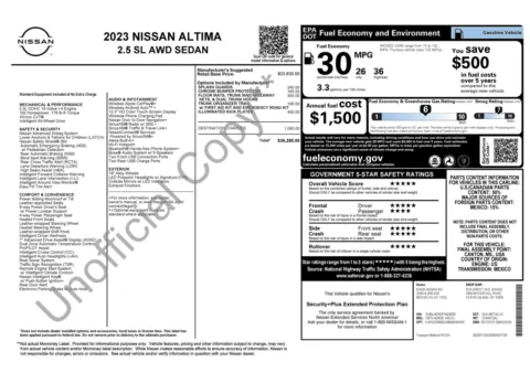 Photos of 2023 Nissan Altima 2.5 SL for sale in Columbus, OH at Auto Boutique Ohio