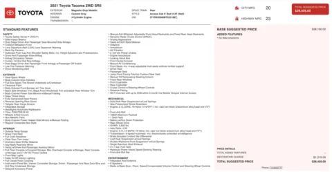 Another view of 2021 Toyota Tacoma SR5 for sale in Columbus, OH at Auto Boutique Ohio