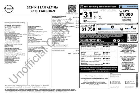 Photos of 2024 Nissan Altima 2.5 SR for sale in Columbus, OH at Auto Boutique Ohio
