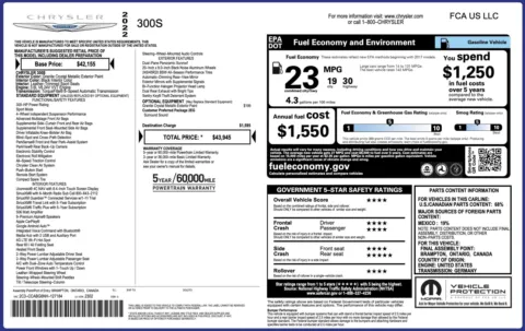 Photos of 2022 Chrysler 300 S for sale in Columbus, OH at Auto Boutique Ohio