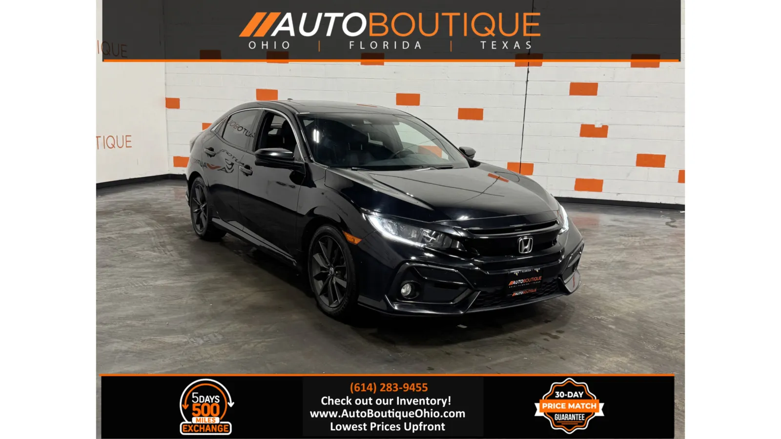 Black 2020 Honda Civic Hatchback EX-L for sale in Columbus, OH